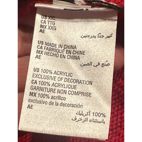 The Karen Scott black cat Christmas Tree Red Sweater 2x crew neck long sleeves - Picture 8 of 8